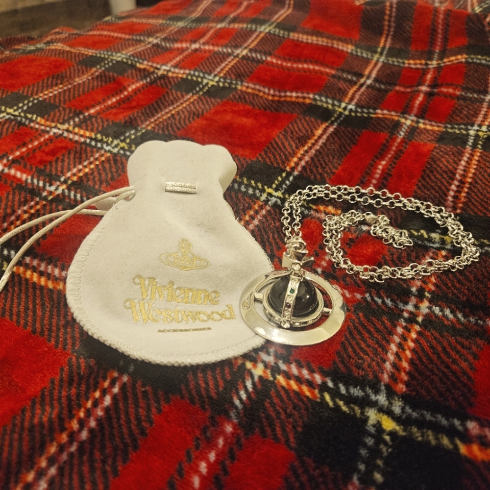 Vivienne Westwood Large Black Orb w Long Necklace
